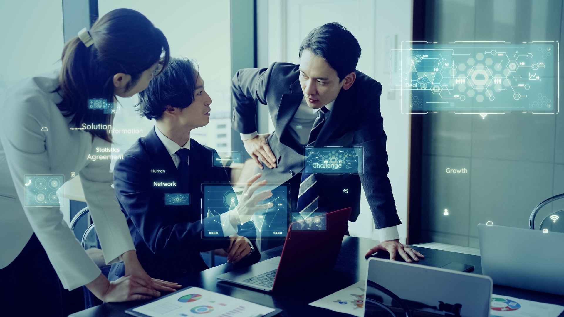 Business network concept. Data analysis. Human resources. Management strategy.